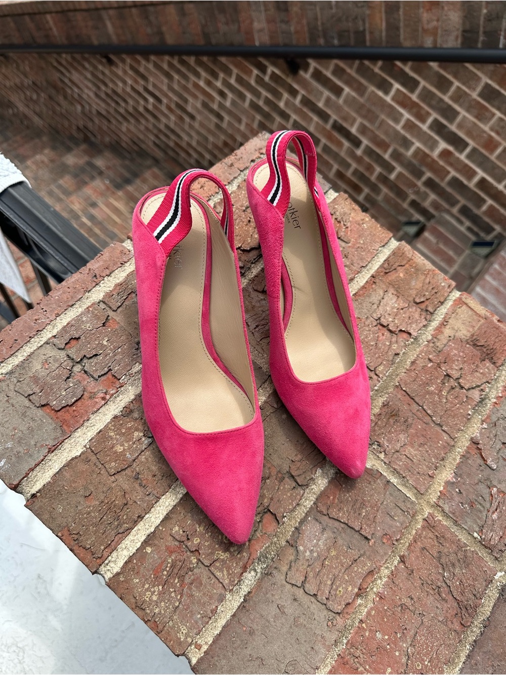 Botkier, Women’s Hot Pink Pointed Toe Slingback SuedePumps size 7 - Picture 6 of 8